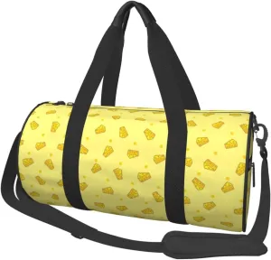 Large Duffle Bag for Travel - Cheese 1 Gym Bag for Women Men, Foldable Travel Bags for Women Men with Zippered Multiple Pockets