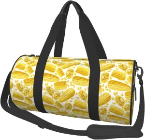 Large Duffle Bag for Travel - Ears Of Corn Gym Bag for Women Men, Foldable Travel Bags for Women Men with Zippered Multiple Pockets