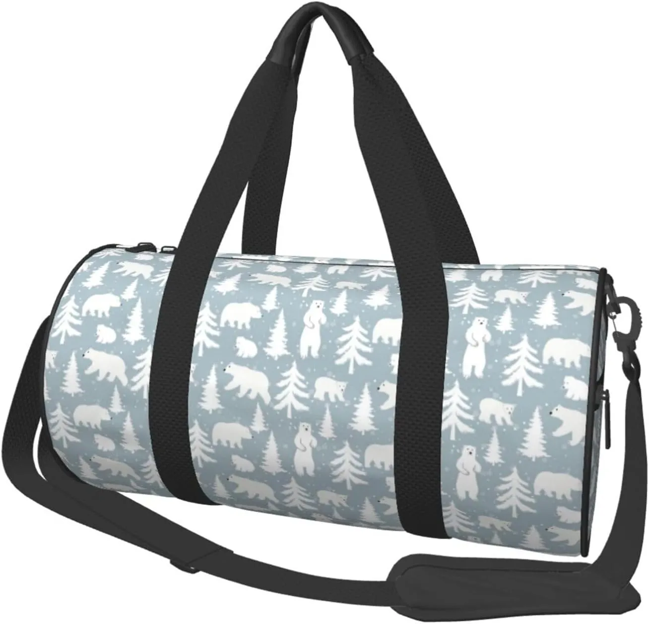 Large Duffle Bag for Travel - Polar Bears And Snowy Winter Gym Bag for Women Men, Foldable Travel Bags for Women Men with Zippered Multiple Pockets