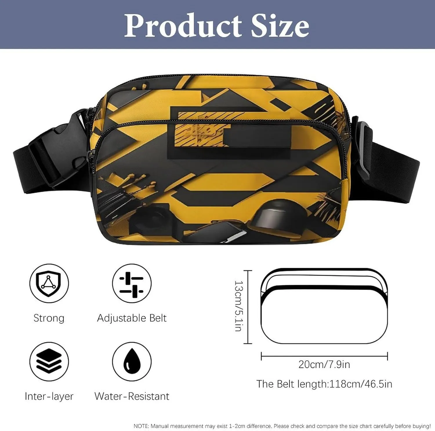 Large Waist Packs with Adjustable Strap,Bea CrossBody Fanny Pack Casual Bag for Travel Sports Running Hiking