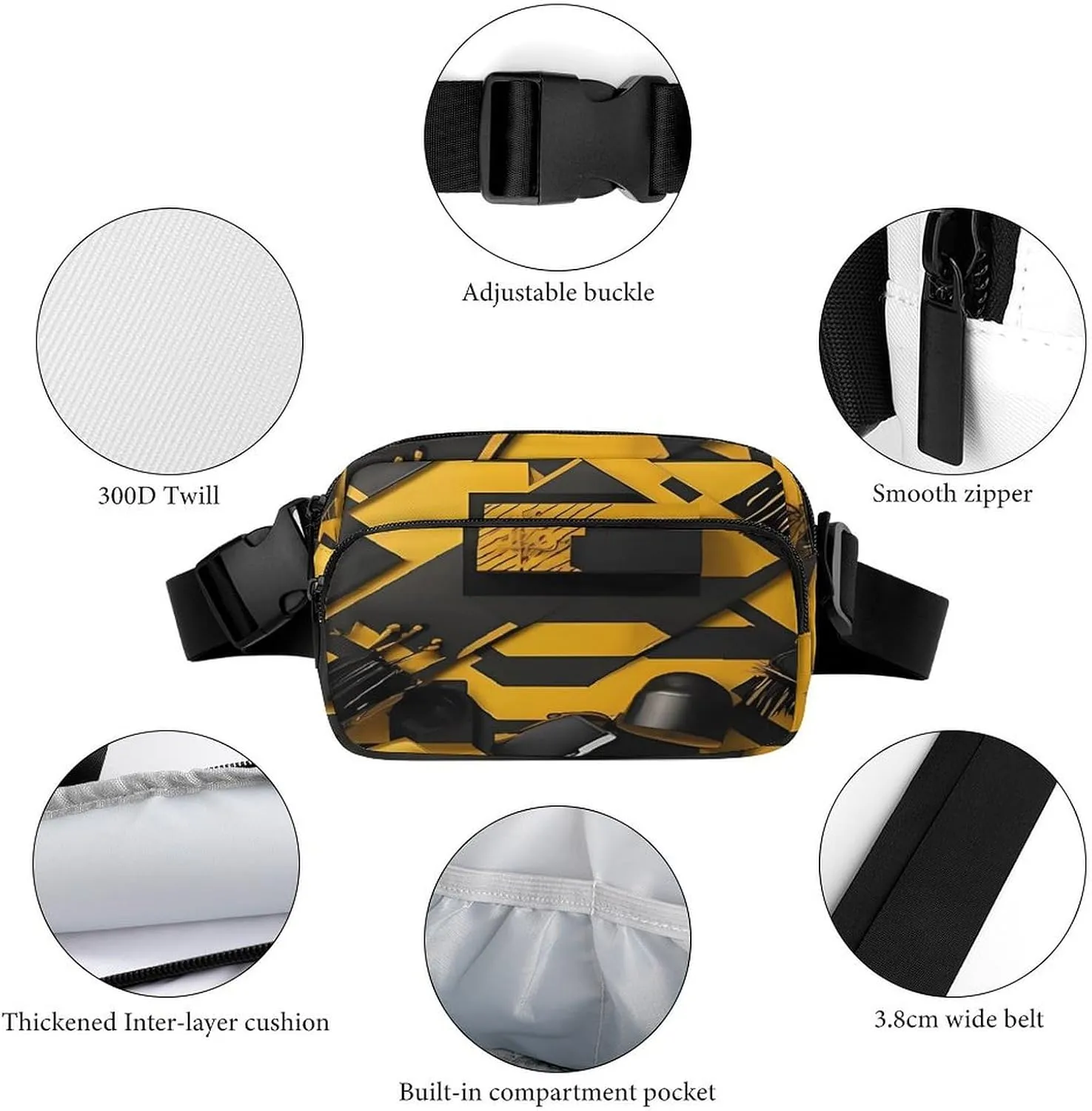 Large Waist Packs with Adjustable Strap,Bea CrossBody Fanny Pack Casual Bag for Travel Sports Running Hiking