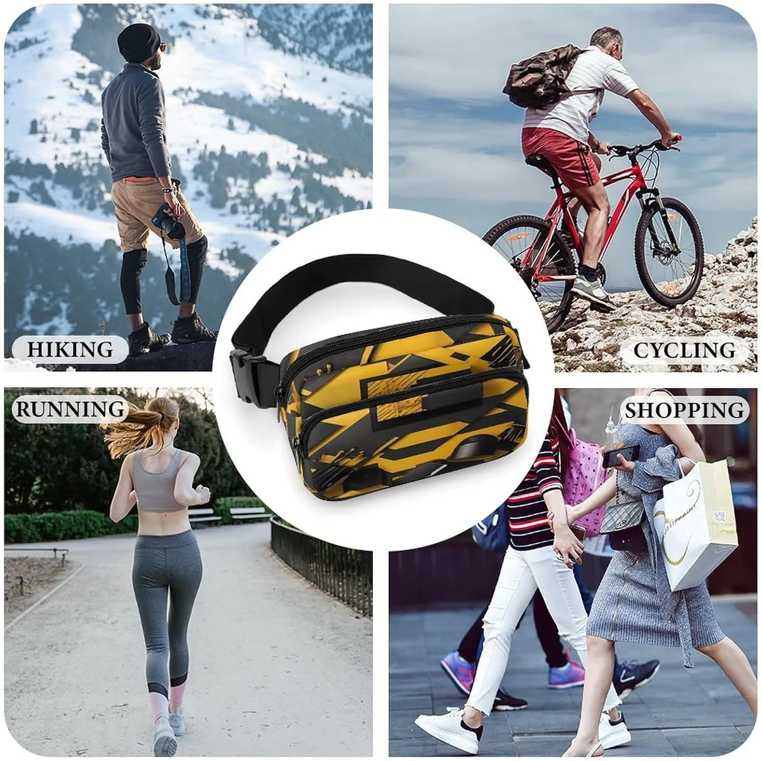 Large Waist Packs with Adjustable Strap,Bea CrossBody Fanny Pack Casual Bag for Travel Sports Running Hiking