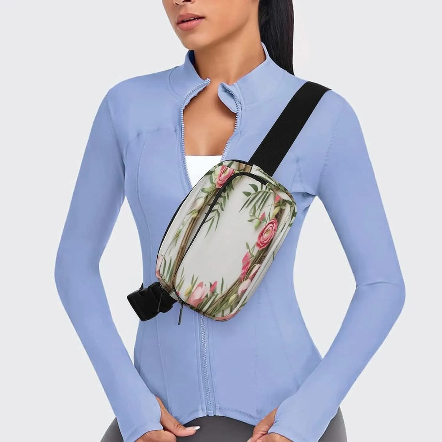 Large Waist Packs with Adjustable Strap,Handmade Garland CrossBody Fanny Pack Casual Bag for Travel Sports Running Hiking