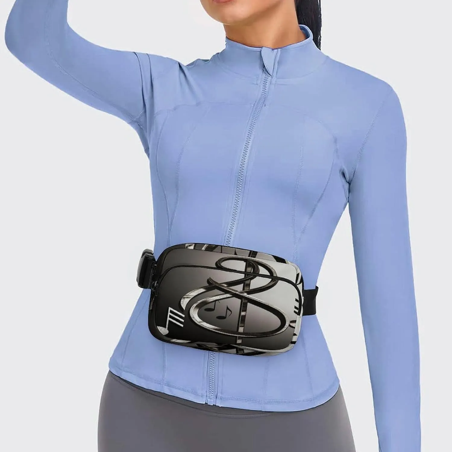 Large Waist Packs with Adjustable Strap,Music Symbol CrossBody Fanny Pack Casual Bag for Travel Sports Running Hiking