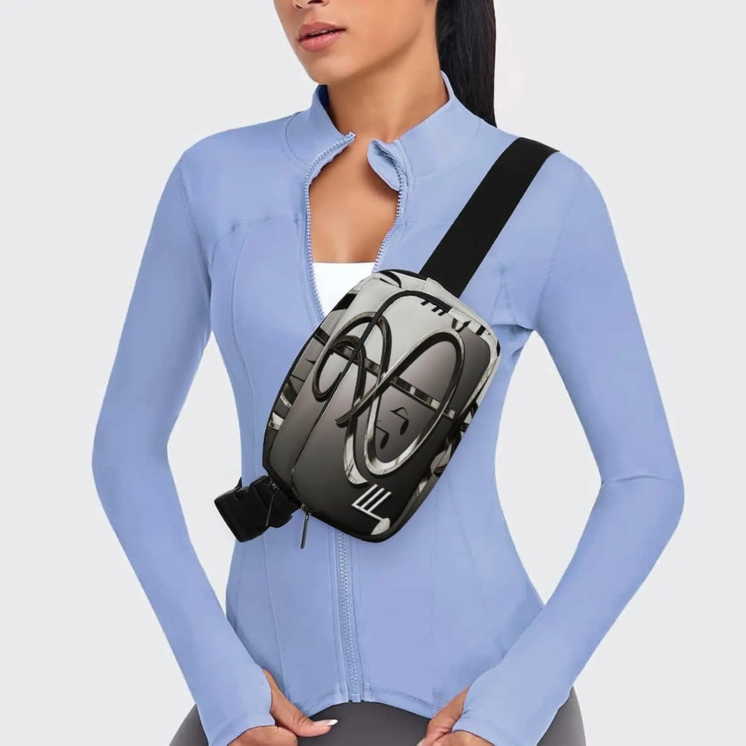 Large Waist Packs with Adjustable Strap,Music Symbol CrossBody Fanny Pack Casual Bag for Travel Sports Running Hiking