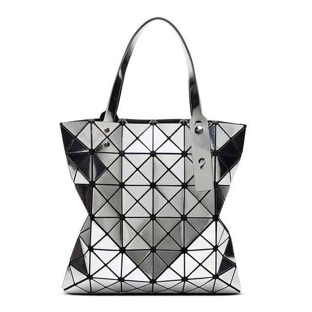 Laser Bright Geometry Diamond Handbag