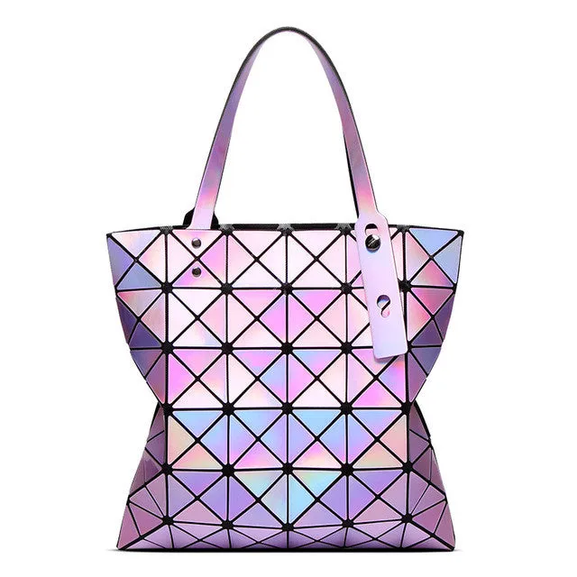 Laser Bright Geometry Diamond Handbag