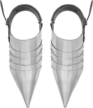 Late Medieval Sabatons Knight Armor Shoes Riveted Steel Plates Handmade Foot Armor with Genuine Straps and Strings Perfect for LARP, Historical Events, Halloween, Renfair