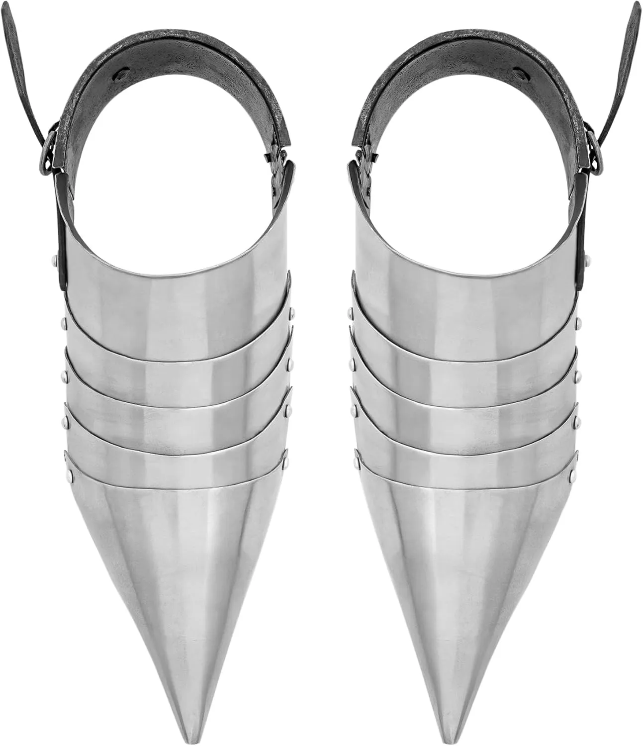 Late Medieval Sabatons Knight Armor Shoes Riveted Steel Plates Handmade Foot Armor with Genuine Straps and Strings Perfect for LARP, Historical Events, Halloween, Renfair