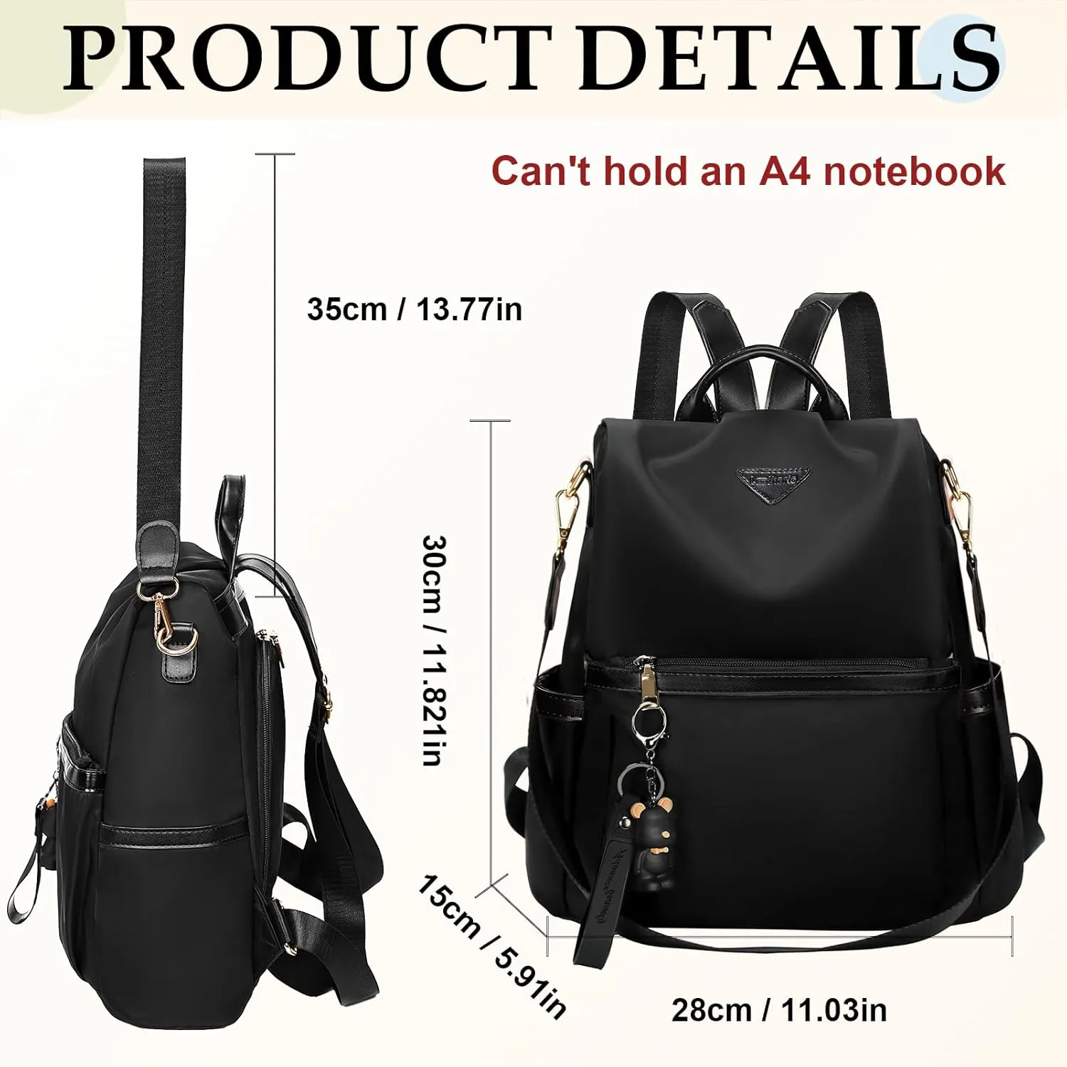 Leathario Women Backpack Purse Anti-Theft Nylon Small Casual Daypack Handbag Shoulder Mini Bookbag for College Travel Work
