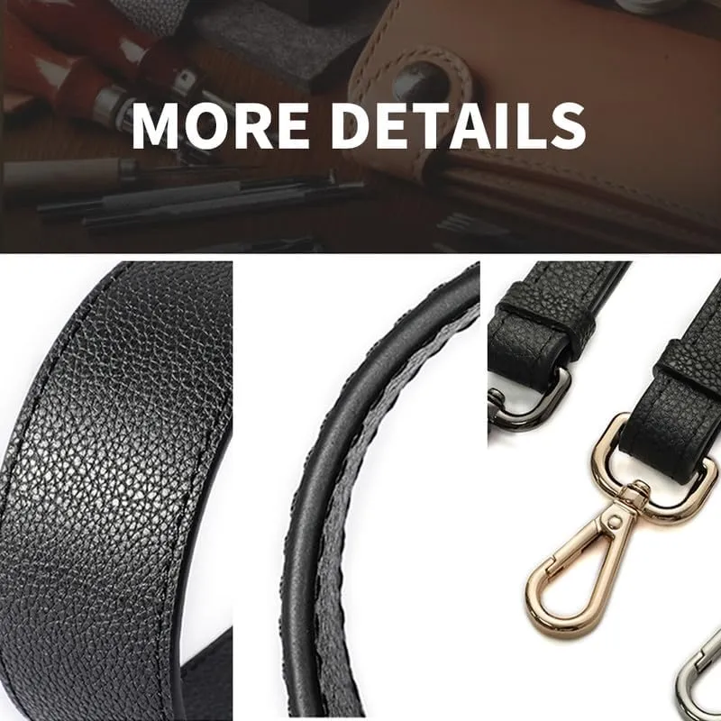 Leather Bag Strap for Bags Adjustable Purse Straps Replacement Shoulder Purse Straps for Handbags Silver Clasp Dark Brown