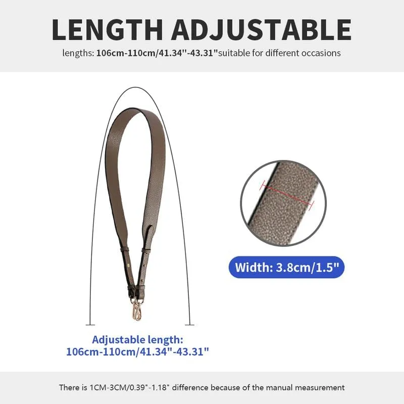 Leather Bag Strap for Bags Adjustable Purse Straps Replacement Shoulder Purse Straps for Handbags Silver Clasp Dark Brown