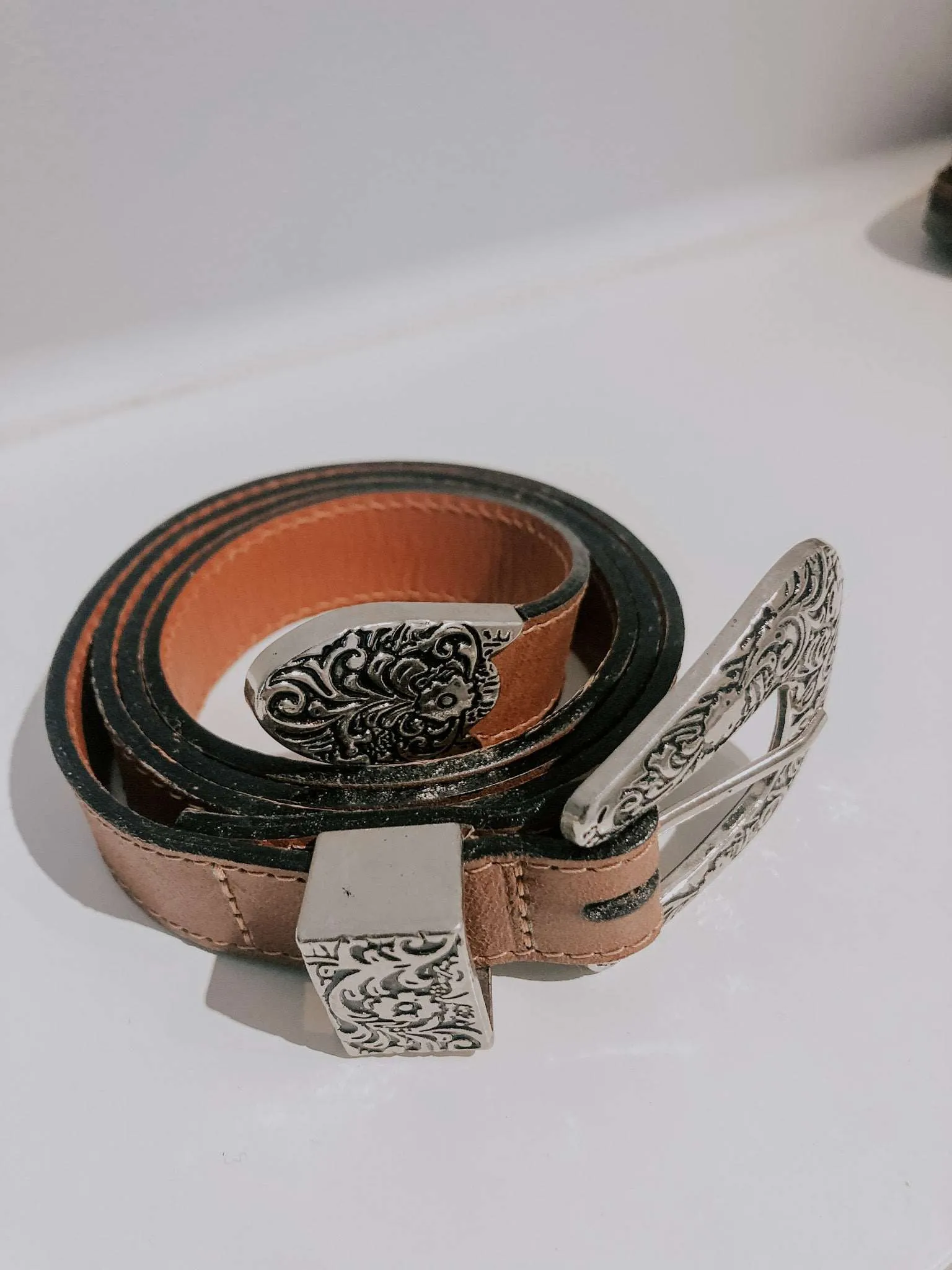Leather belt - Brown