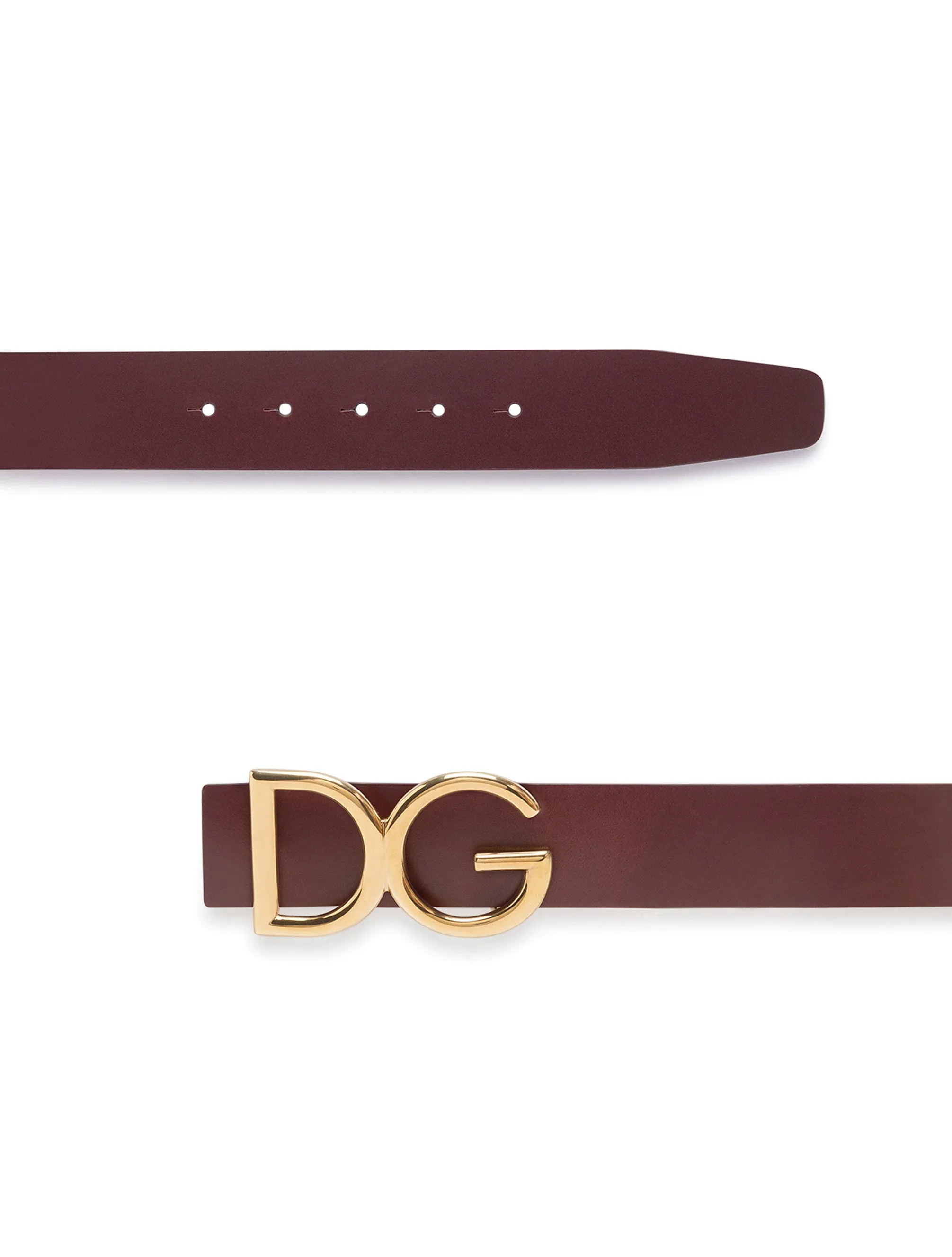 Leather belt with DG logo
