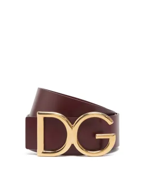 Leather belt with DG logo