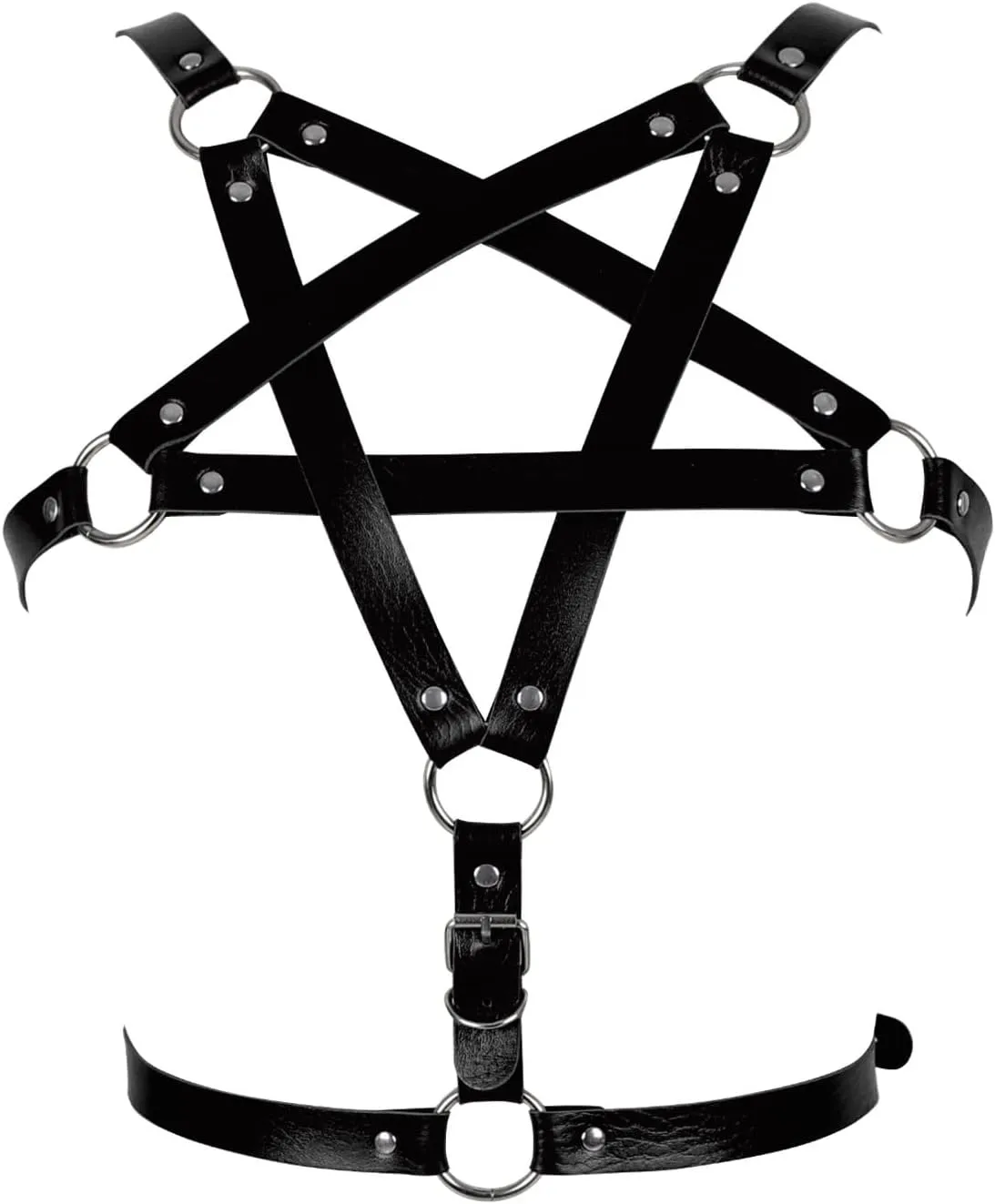 Leather Body Harness Bra for Women Punk Goth Tops Cage Strap Adjust Plus Size Festival Rave Costume