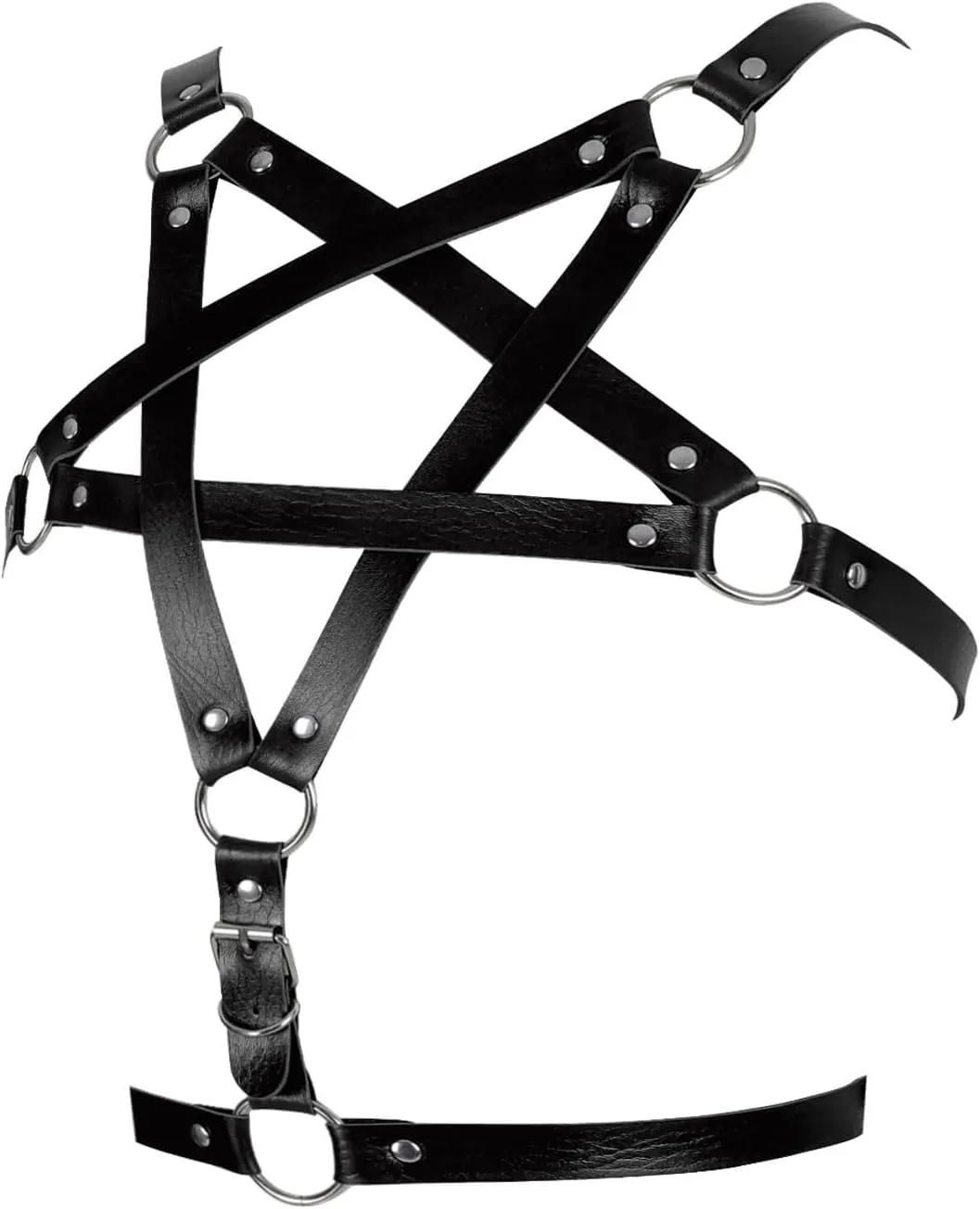 Leather Body Harness Bra for Women Punk Goth Tops Cage Strap Adjust Plus Size Festival Rave Costume