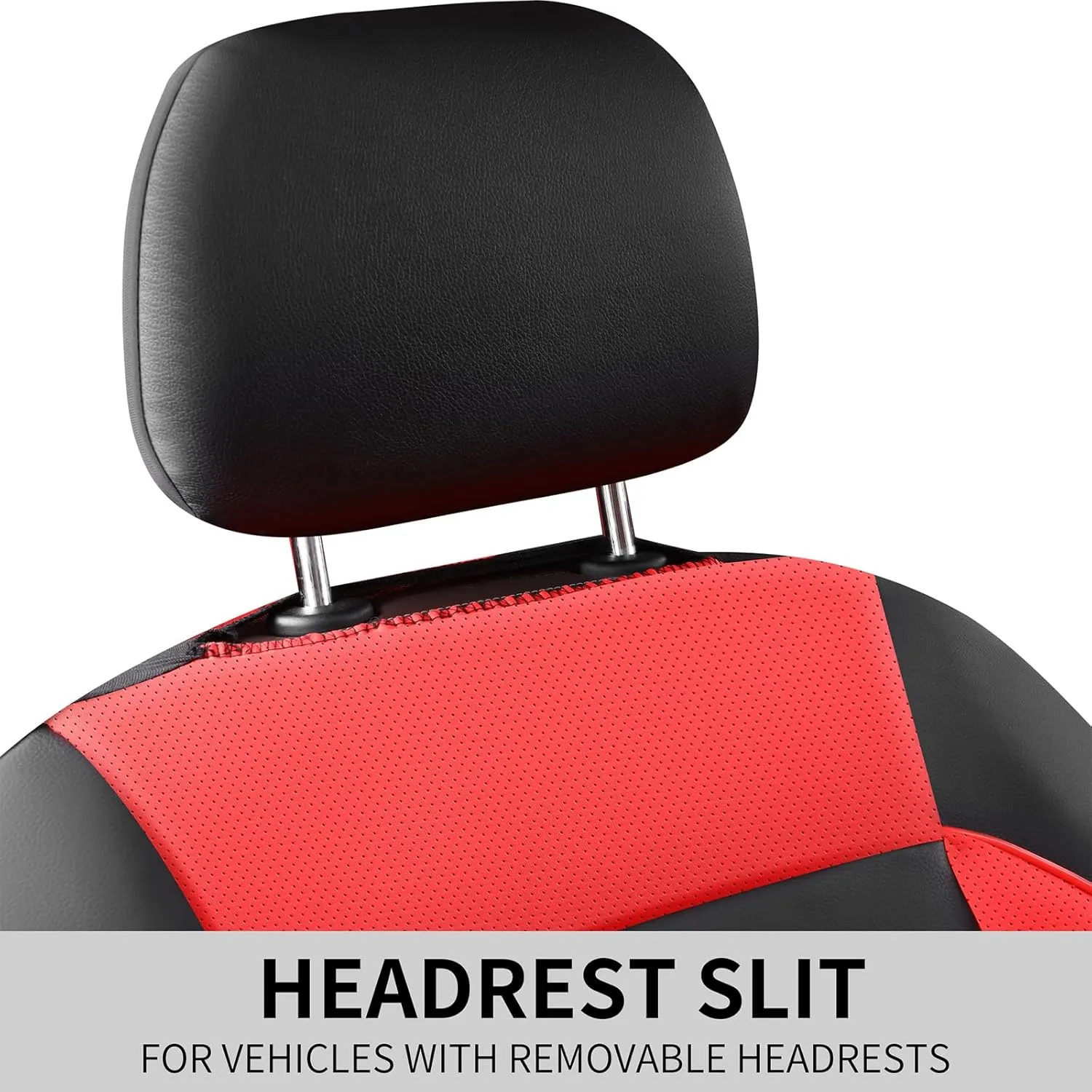 Leather Seat Covers,Breathable and Comfortable 3D Foam Back Support Car Seat Covers,Airbag Compatible,Automotive Seat Cover Protector Waterproof,Universal Fit for Cars,SUVs,Trucks (2PCS,N5)