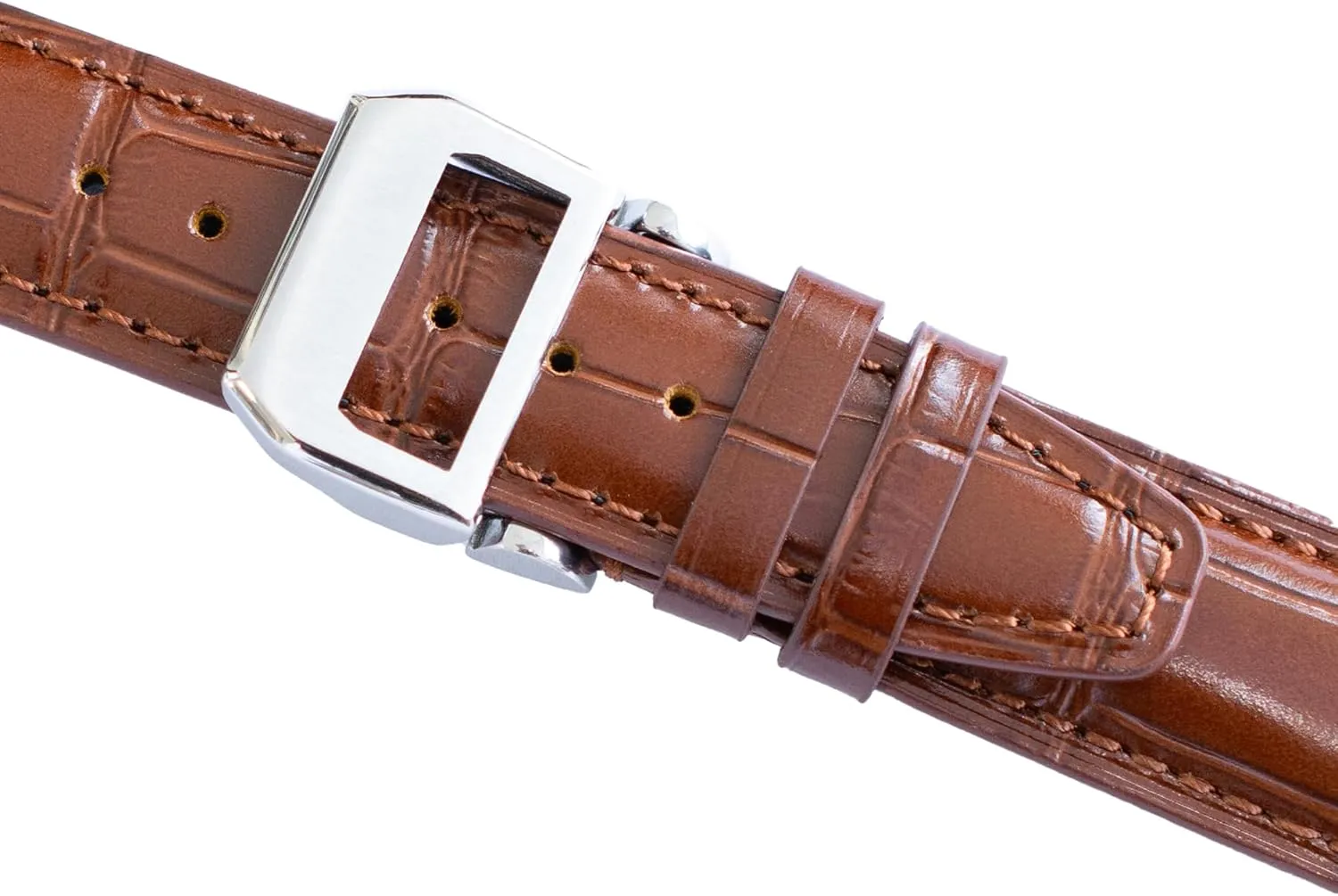 Leather Strap For IWC Big Pilot Watches, Croco Watch Band With Deployment Clasp For IWC Schaffhausen Pilot Watches