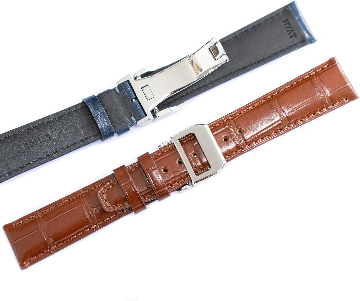 Leather Strap For IWC Big Pilot Watches, Croco Watch Band With Deployment Clasp For IWC Schaffhausen Pilot Watches