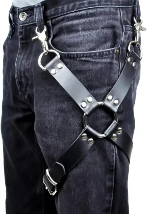 Leather Thigh Leg Garters Belt Harness Punk Body Cage for Women or Men(TH02)