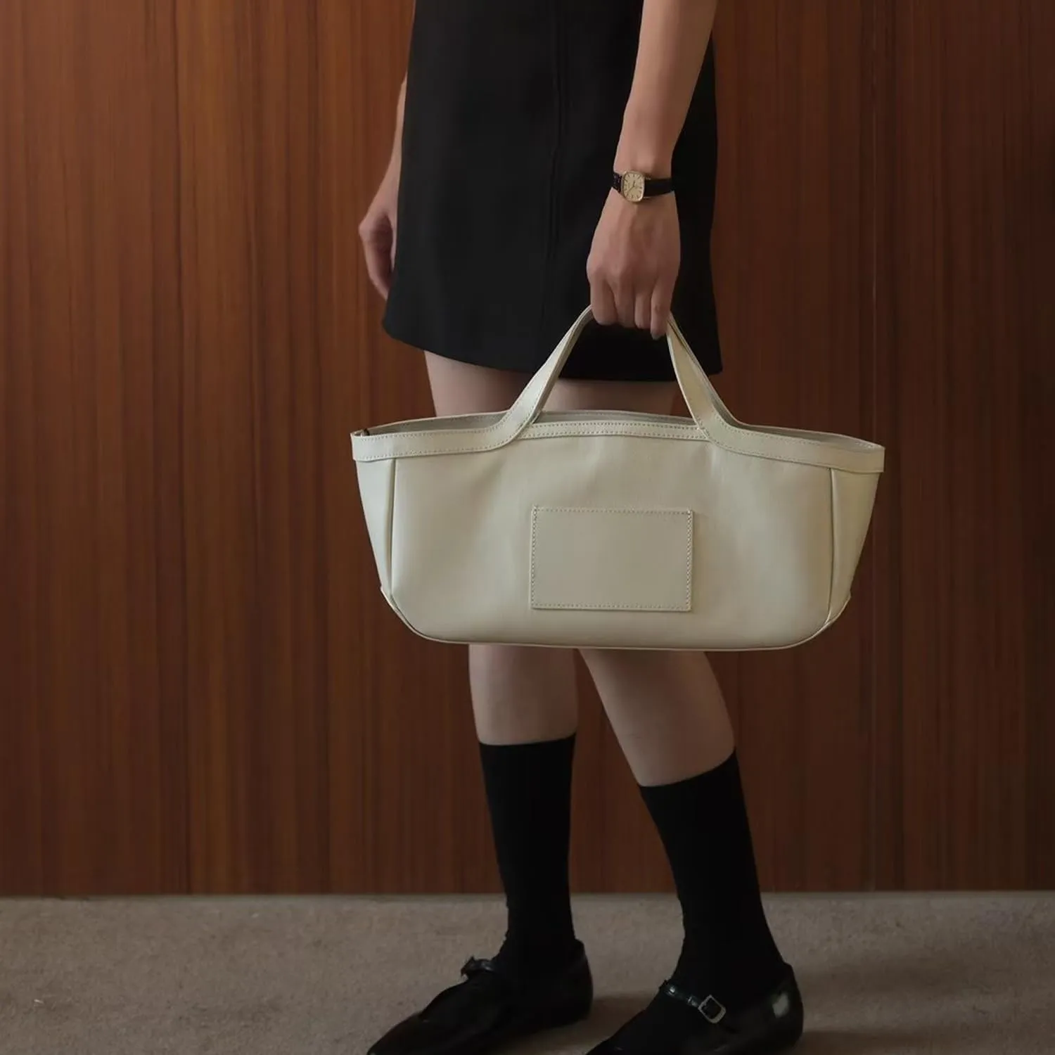 Leather Tote Bag for Women Commuting Handbags with Shoulder Strap Casual Top Handle Handbag