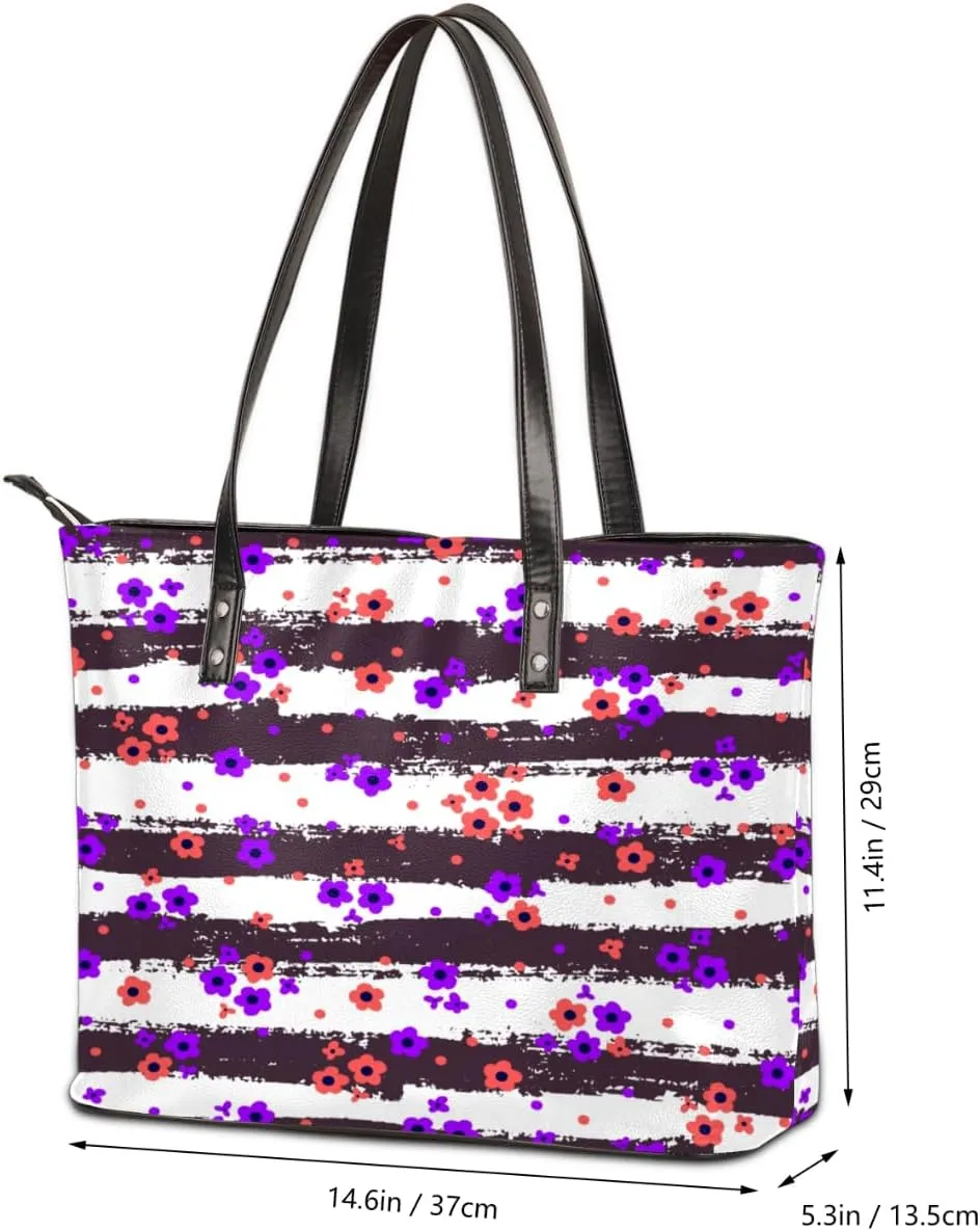 Leather Tote Bag for Women Fashion Shoulder Bag Purses and Handbags Large Capacity Satchel Bags for Work Travel
