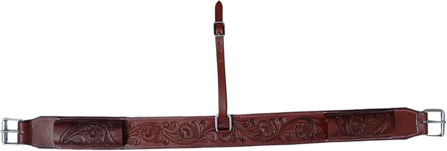 Leather Western Horse Saddle Girth Back Cinch Strap Western Horse Saddle Bucking Strap Rear Girth Flank Cinch Smooth Leather Size Length: 40 Buckle to Buckle & Width: 2.75 with 2 Buckles, LG31