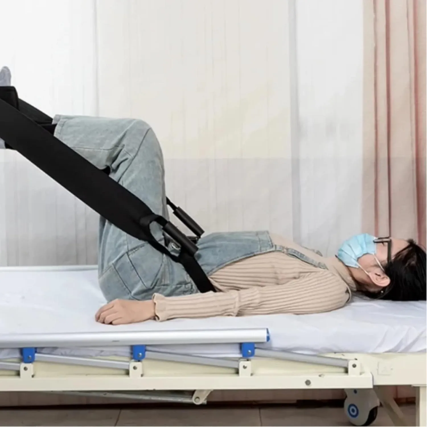 Leg Recovery Exercise Equipment for Increasing Range of Motion after Knee Replacement, Suitable for Relieving Knee Pain,Stretches Knees, Hips & Hamstrings, Improving Mobility (Belt Training Style)