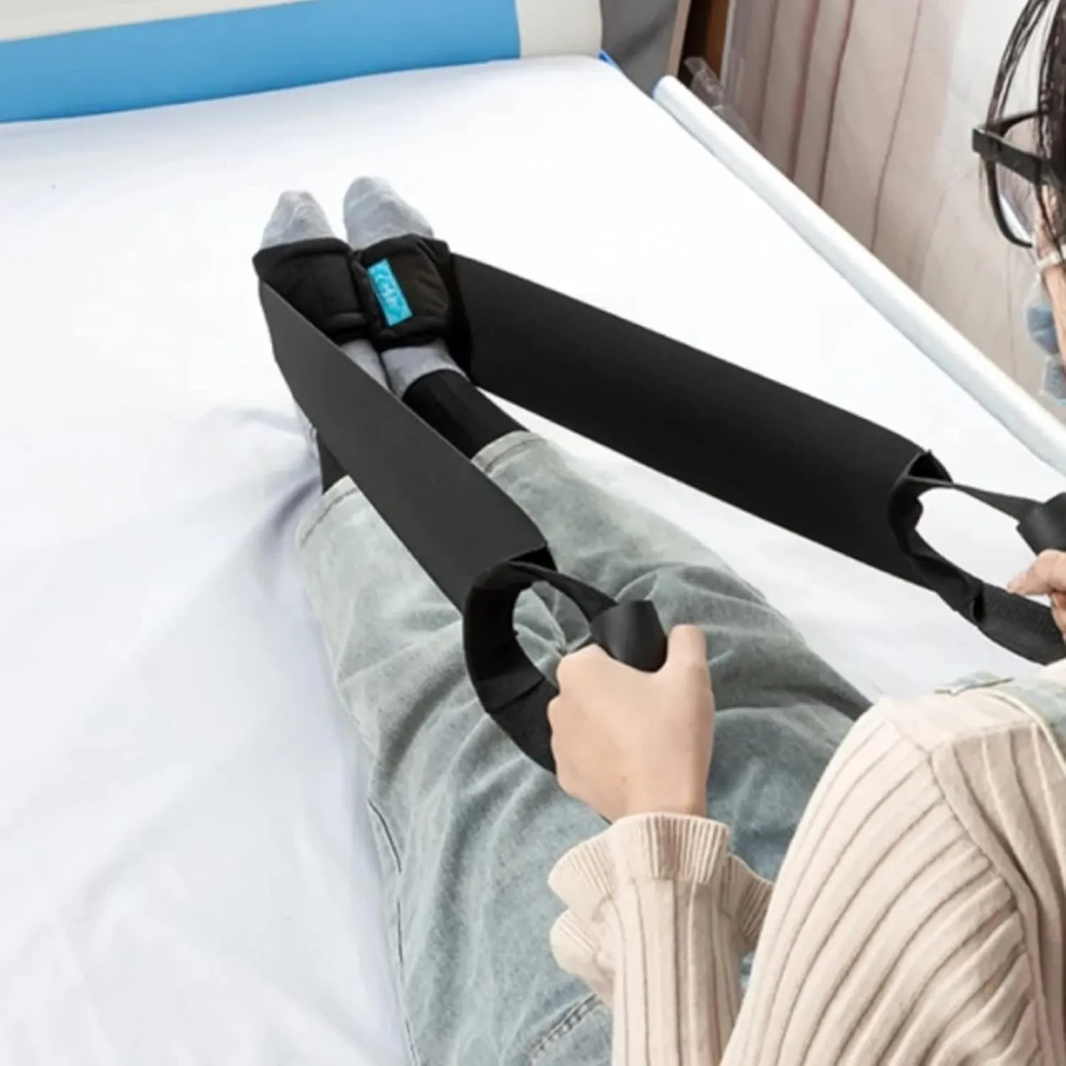 Leg Recovery Exercise Equipment for Increasing Range of Motion after Knee Replacement, Suitable for Relieving Knee Pain,Stretches Knees, Hips & Hamstrings, Improving Mobility (Belt Training Style)
