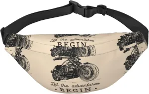 Let The Adventure Begin Print Fanny Pack Waist Packs For Men Women, Waist Bag Hip Pack For Travel Hiking Running Outdoor Sports