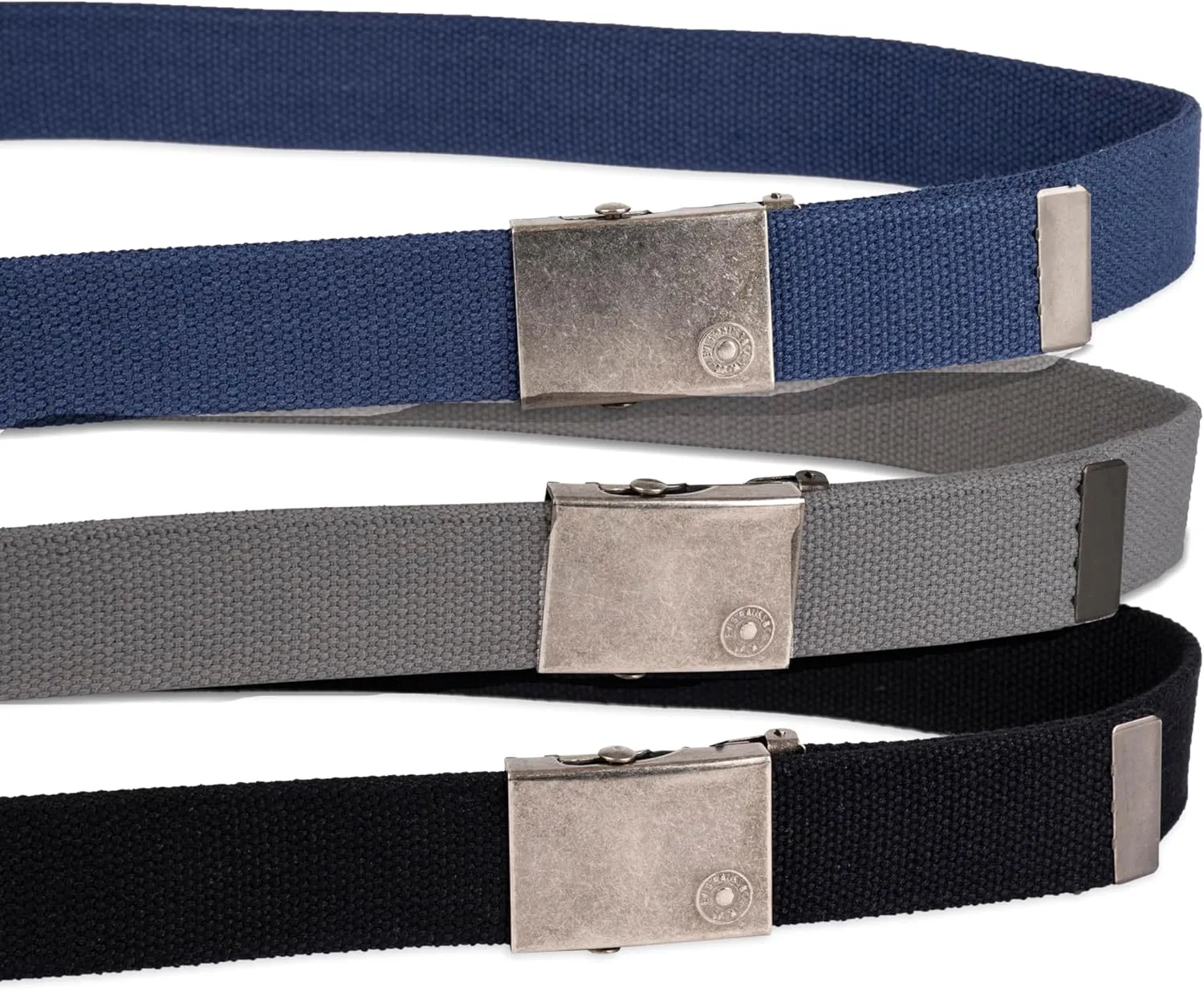 Levi's Unisex-Adult Casual Cut-To-Fit Web Belt Sets - 3 Pack Straps with 1 Interchangeable Buckle