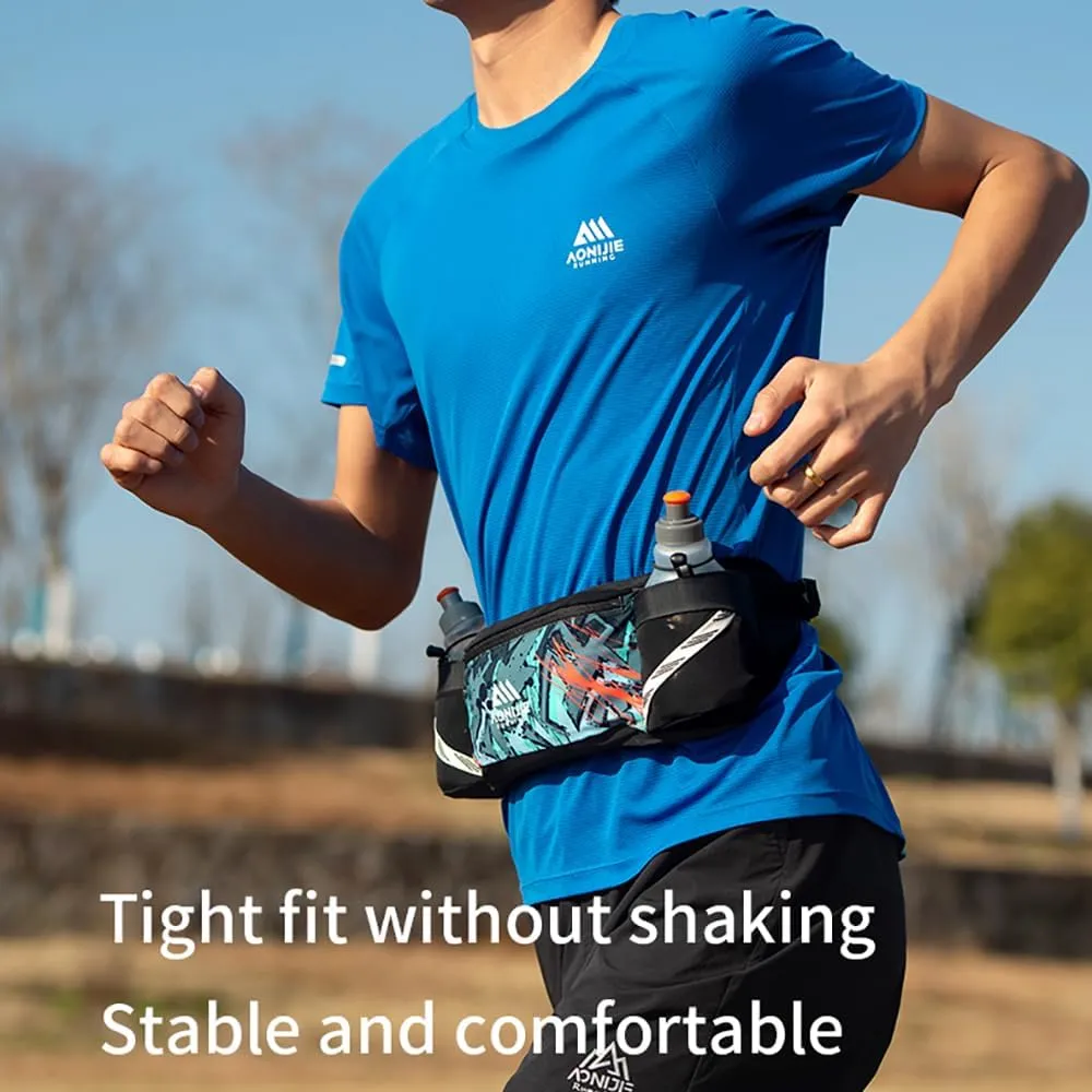 Lightweight Sports Waist Bag Running Belt Fanny Pack Fit for Waistline 58-118cm Pocket can Hold 250ML Water Bottle (Orange with 2 * 250ML)