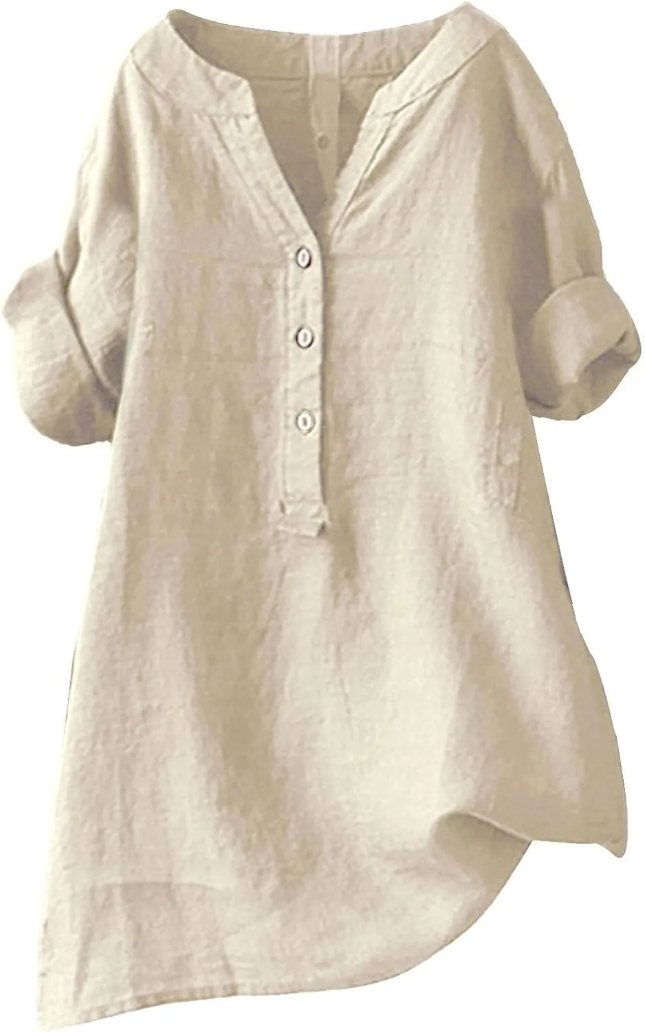 Linen Shirts for Women Plus Size Roll Up Short Sleeve V Neck Button Down Shirt 2025 Trendy Summer Casual Tops Blouse