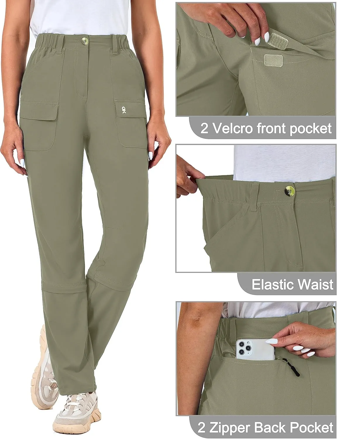 Little Donkey Andy Women's Convertible Hiking Pants Zip-Off Quick Dry Stretch Pants Travel Camping Fishing