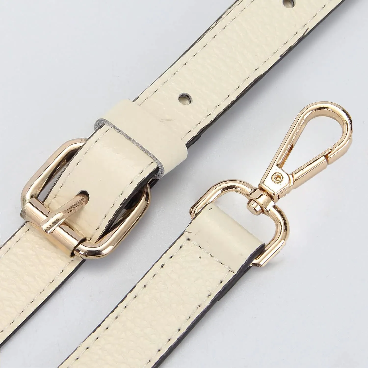 LIVE UP Full Grain Leather Adjustable Replacement Cross Body Purse Shoulder Strap Handbag Bag Wallet, 2/3” Wide(Beige)