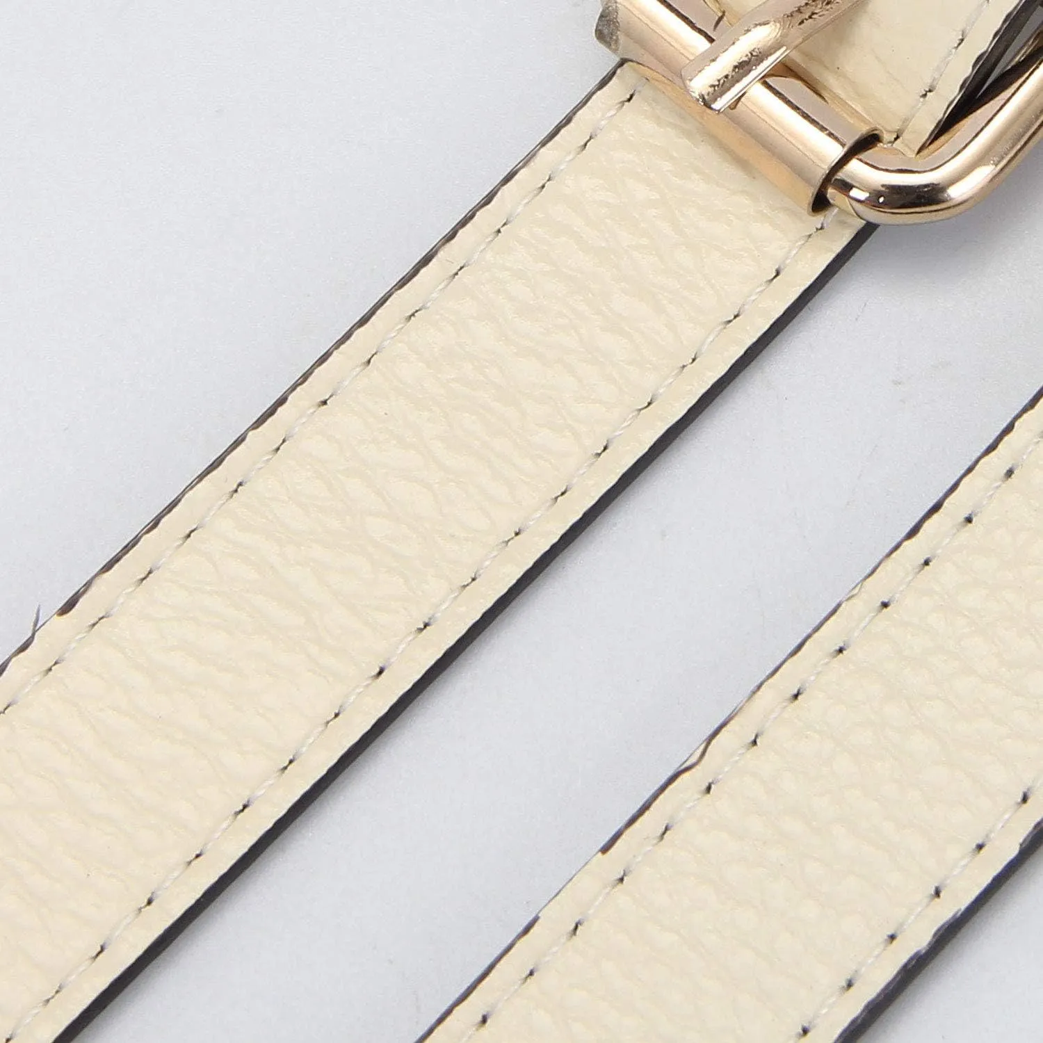 LIVE UP Full Grain Leather Adjustable Replacement Cross Body Purse Shoulder Strap Handbag Bag Wallet, 2/3” Wide(Beige)