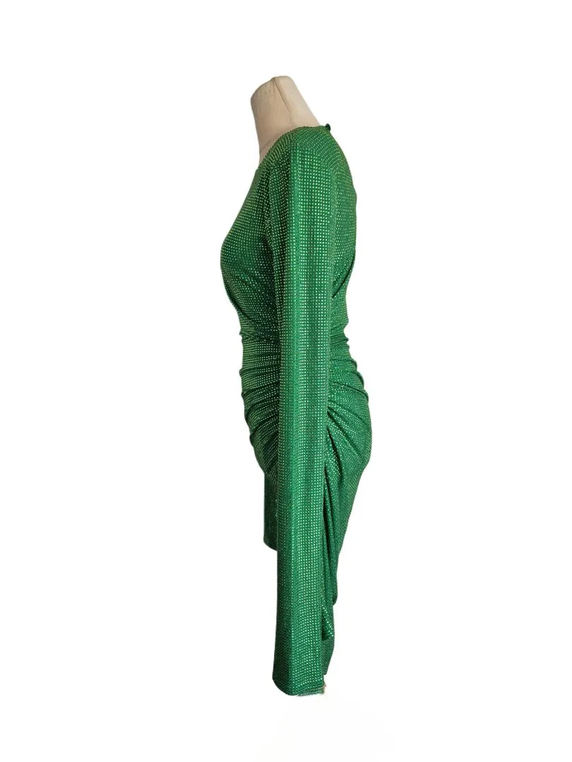 Lobster Claw Green Crystal Sequin Embellished Bronx Dress