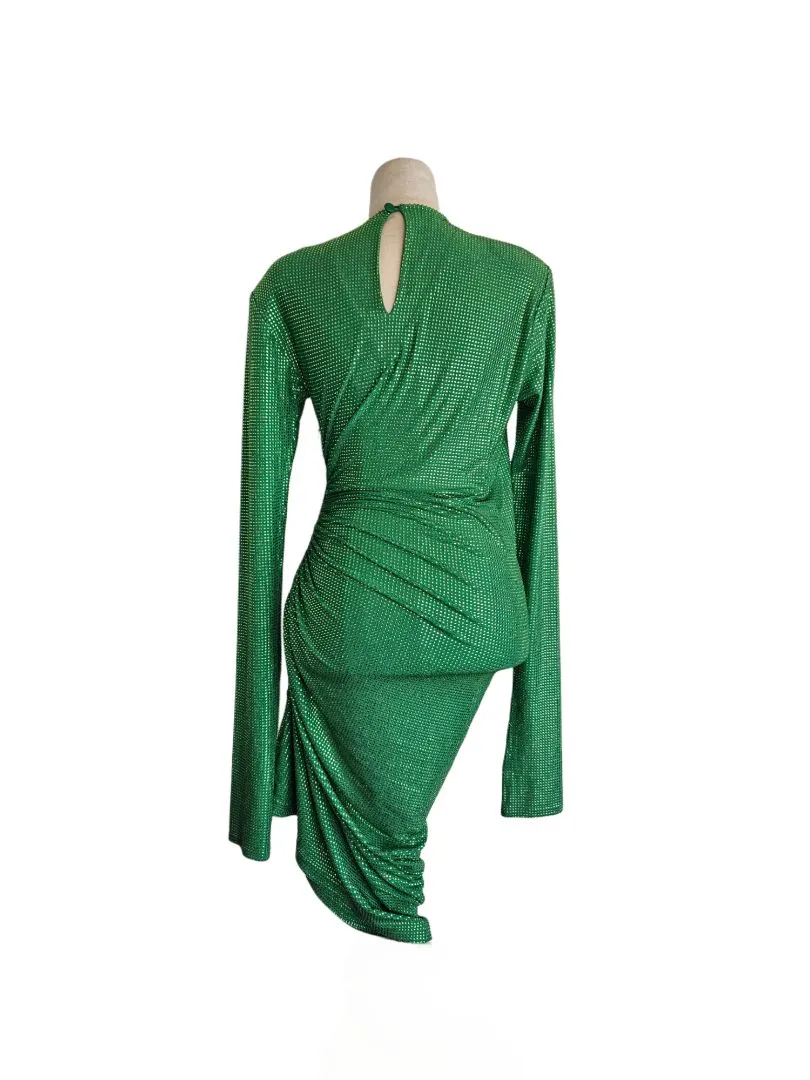 Lobster Claw Green Crystal Sequin Embellished Bronx Dress