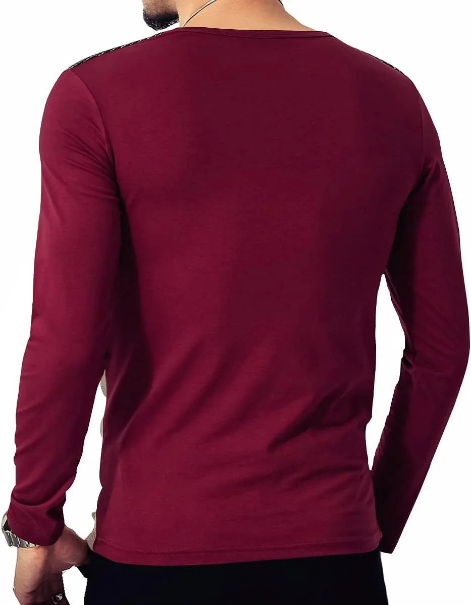 LOGEEYAR Mens Slim Fitted Casual Short Sleeve Button T-Shirts Contrast Color Stitching Tees Tops