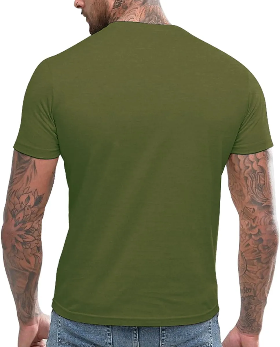 LOGEEYAR Mens Slim Fitted Casual Short Sleeve Button T-Shirts Contrast Color Stitching Tees Tops