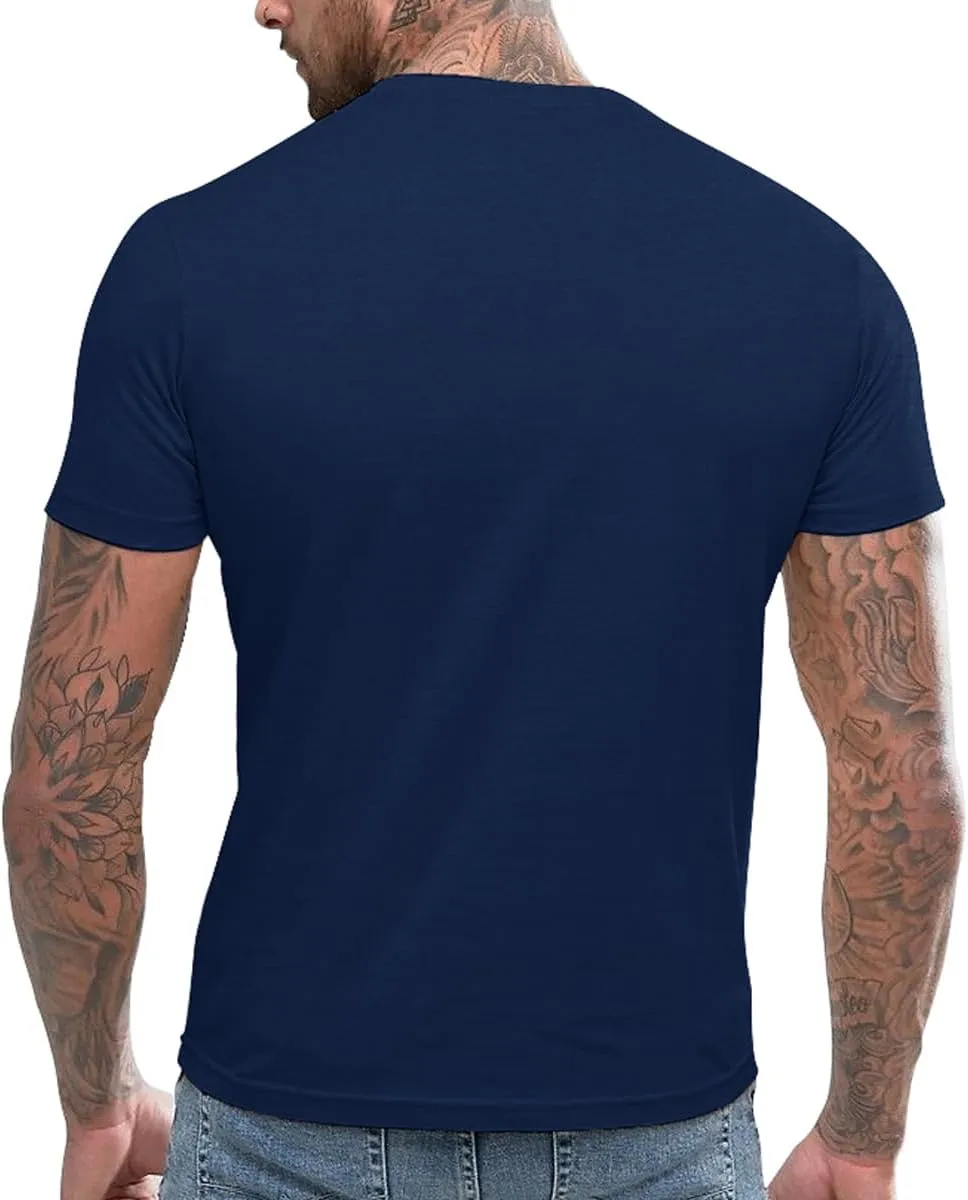 LOGEEYAR Mens Slim Fitted Casual Short Sleeve Button T-Shirts Contrast Color Stitching Tees Tops