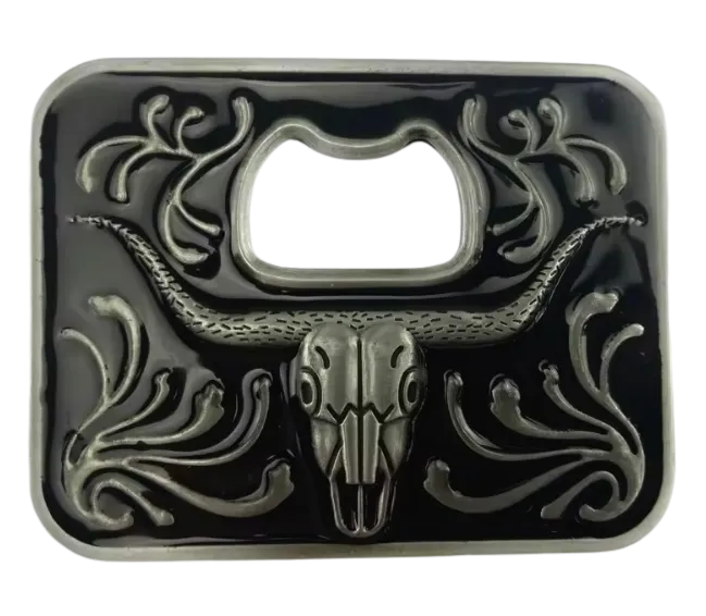 Long Horn Belt Buckle Bottle Opener