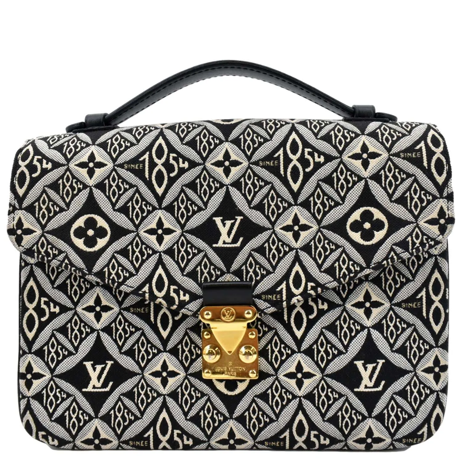LOUIS VUITTON Metis Pochette Jacquard Since1854 Leather Top Handle Satchel Bag Grey