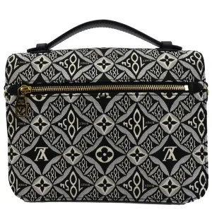 LOUIS VUITTON Metis Pochette Jacquard Since1854 Leather Top Handle Satchel Bag Grey