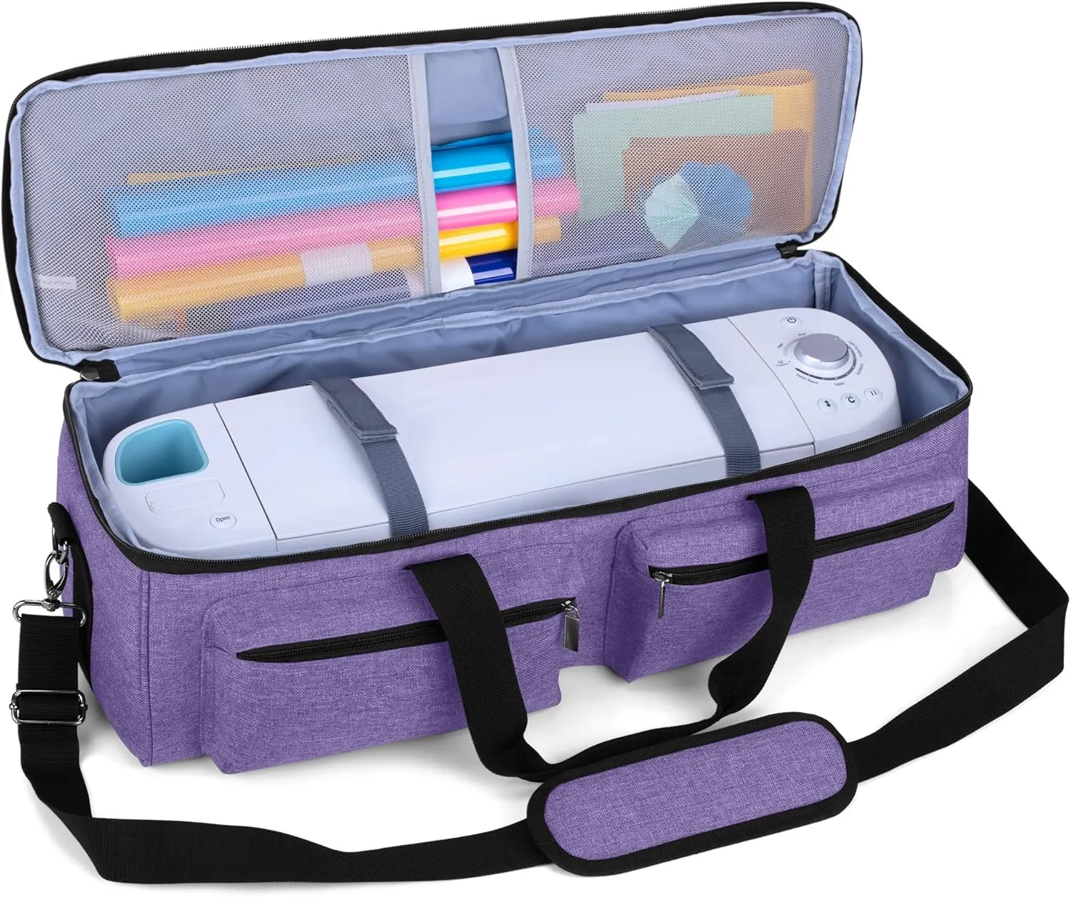 LUXJA Carrying Bag Compatible with Cricut Explore Air and Maker, Tote Bag Compatible with Cricut Explore Air, Silhouette Cameo 4 and Supplies (Bag Only, Patent Design), Purple