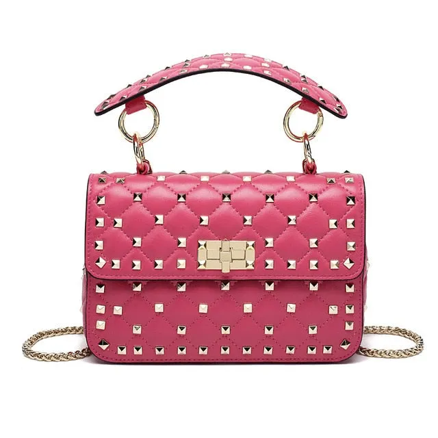Luxury Leather Voice-controlled Designer Crossbody Sheepskin 100% Famous Brand Rivet Bags Bag 2019 Tote Shoulder Handbags High Outstanding value Quality