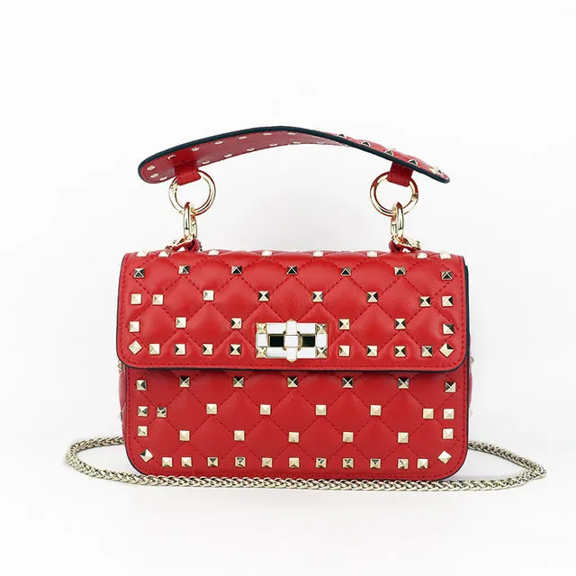 Luxury Leather Voice-controlled Designer Crossbody Sheepskin 100% Famous Brand Rivet Bags Bag 2019 Tote Shoulder Handbags High Outstanding value Quality