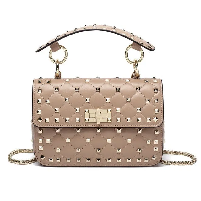 Luxury Leather Voice-controlled Designer Crossbody Sheepskin 100% Famous Brand Rivet Bags Bag 2019 Tote Shoulder Handbags High Outstanding value Quality