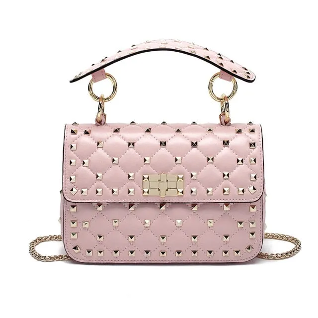 Luxury Leather Voice-controlled Designer Crossbody Sheepskin 100% Famous Brand Rivet Bags Bag 2019 Tote Shoulder Handbags High Outstanding value Quality